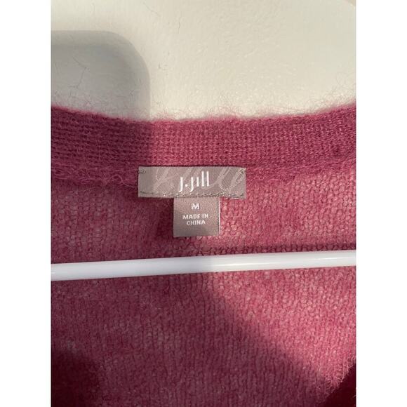 J.Jill Mohair and Wool Blend Cardigan in Wine Color - Picture 7 of 8